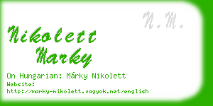 nikolett marky business card