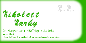 nikolett marky business card